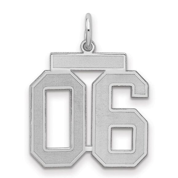 Sterling Silver, Jersey Collection, Medium Number 06 Pendant - Picture 1 of 4